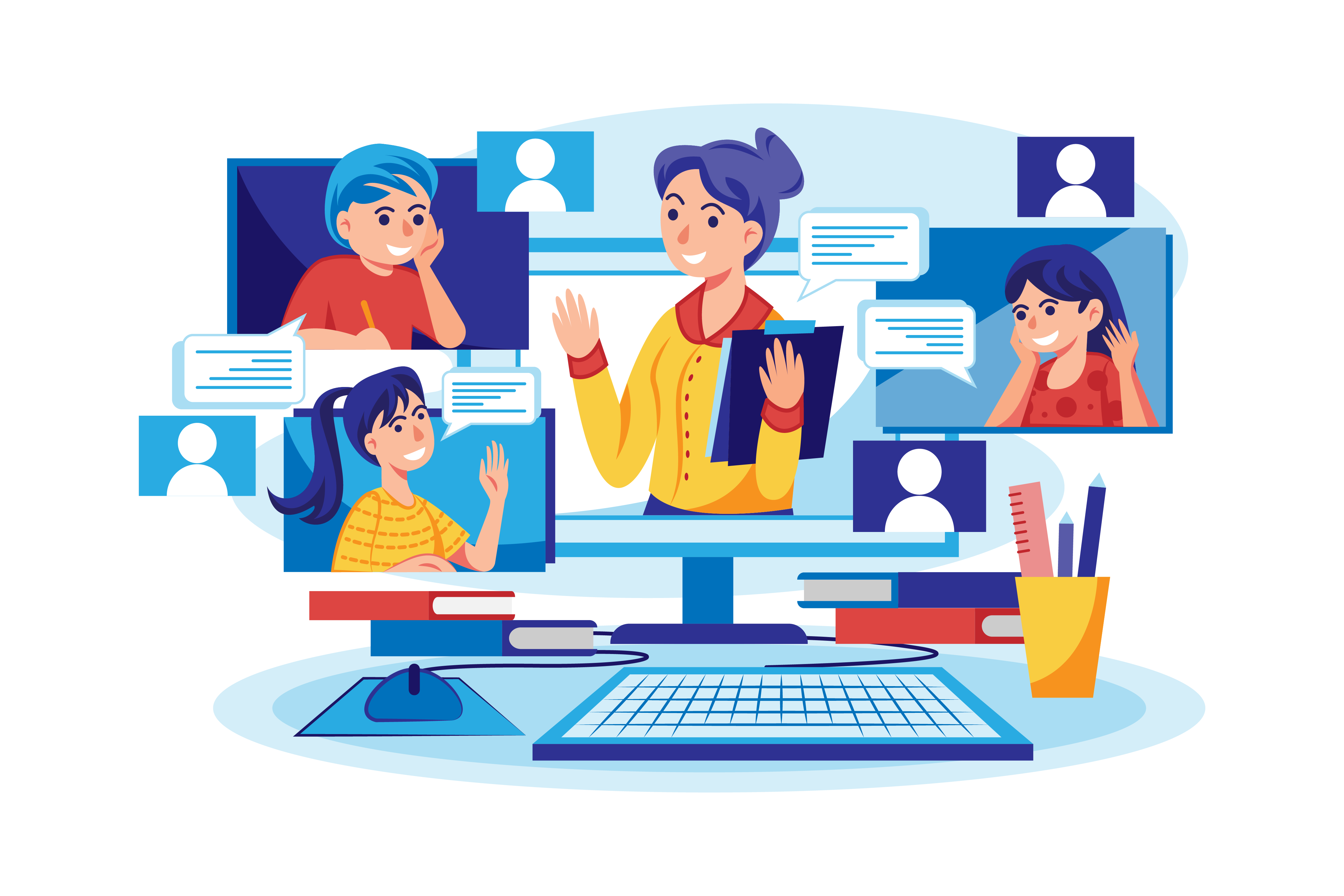 students-learning-and-discussing-with-online-teacher